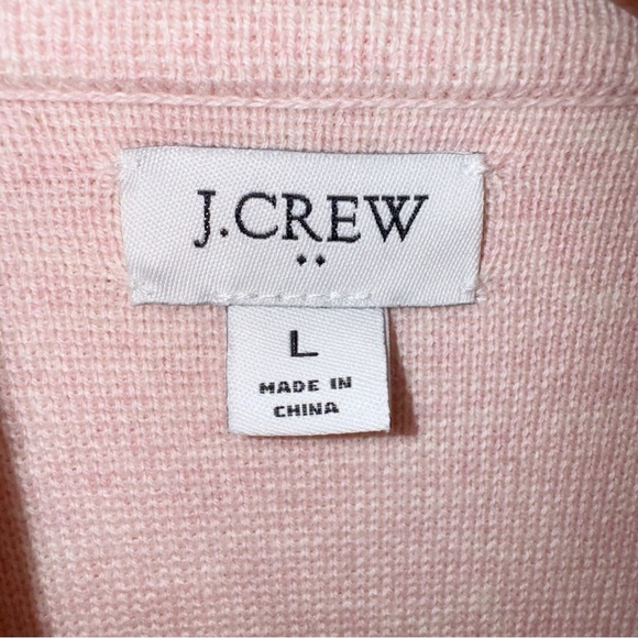 J. Crew Sweater Blazer Pink Knit Single Breasted Large Classic Preppy NormCore - Picture 6 of 7